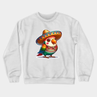 cute love bird wearing meksican costum Crewneck Sweatshirt